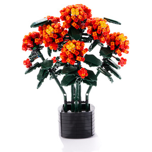 Drill Horse Bloques de Construcción Educativos de Plástico para Niños, Juguete de Planta en Maceta de Lantana de Simulación Floral, Adorno, Set de Más de 800 Piezas 3 - Product Image 1