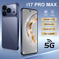Smartphone A17 Pro 5G LTE de 7.3 Pulgadas, Procesador Octa-Core, 16+512GB, Cámara Trasera de 108MP, Batería de 8000mAh, OLED 120Hz, Android 15, Doble SIM