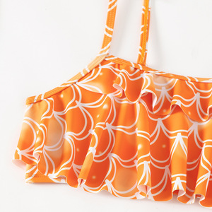 Set magico da nuoto a sirena <span class=keywords><strong>3</strong></span> pezzi con coda staccabile e costumi da bagno Fantasy con stampa Bikini in scala scintillante - Product Image 3