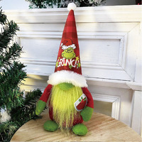 Monstre Vert Nain Poupée De Noël Sans Visage Grinch Jouet En Peluche Cadeau De Noël-Usine En Gros