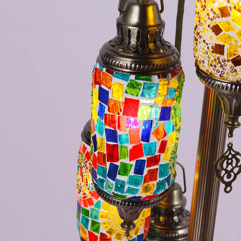 Lámpara de suelo de estilo turco, mosaico artesanal