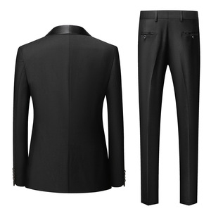 Traje de 3 piezas para <span class=keywords><strong>hombre</strong></span> con solapa y cuello negro: abrigo, <span class=keywords><strong>chaleco</strong></span> y pantalón / Traje formal de negocios, novio, boda, blazer, pantalón y <span class=keywords><strong>chaleco</strong></span> - Product Image 5