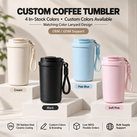 Kingze OEM 380ml 580ml Tasse à café isotherme en céramique, en acier inoxydable 316, pour café, cadeau d'entreprise