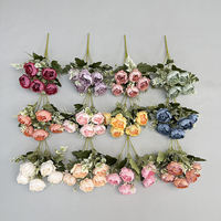 Fleur artificielle de pivoine ronde à 5 têtes en soie simulée, faite à la main, pour événements et activités intérieures, vente en gros par fournisseur chinois
