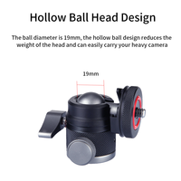 Adaptateur de fixation pour chaussure en alliage d'aluminium, rotatif à 360 degrés, mini rotule avec vis de trépied 1/4, portable pour appareil photo, caméscope et smartphone