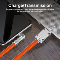 Kabel Pengisian Cepat Tipe C 120W 6A Diskon 50% Kabel Data Paduan Seng Putar 180 Derajat 1.2m Oplaadkabel untuk Kabel IPhone De Carga