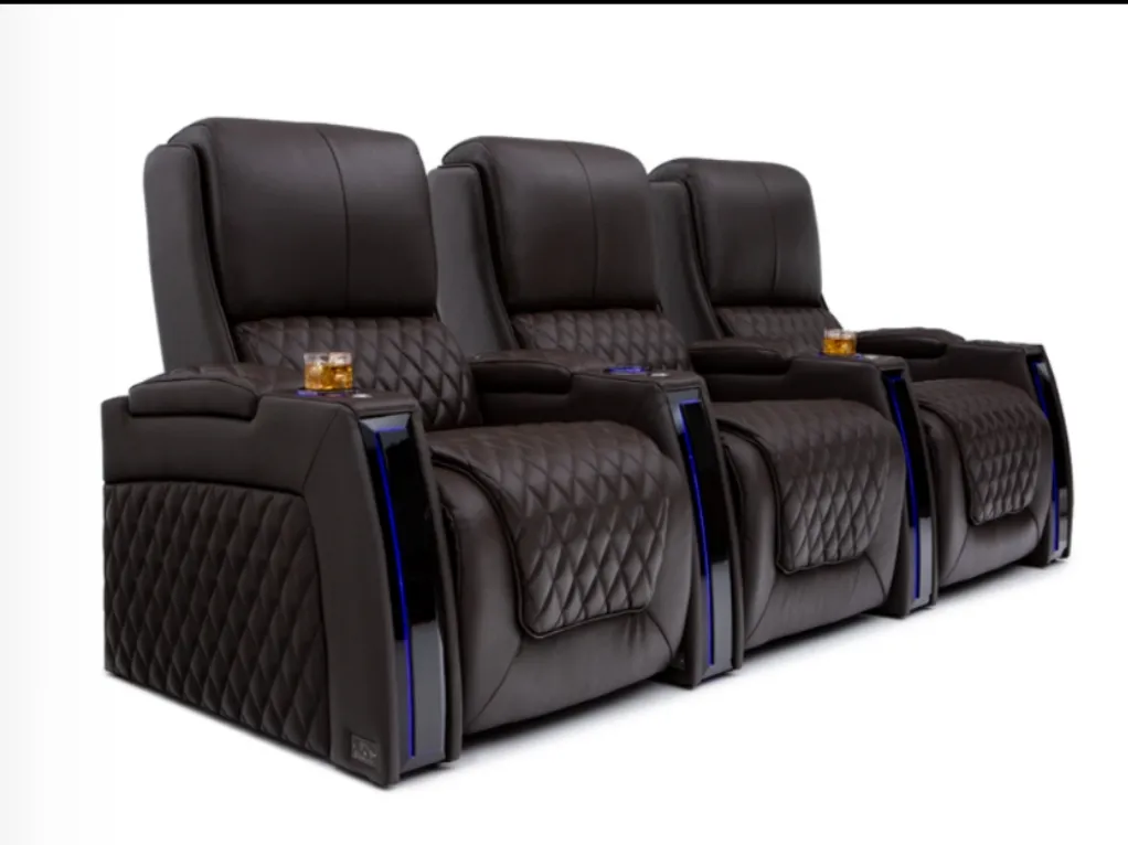 2024 Design mais recente Venda direta da fábrica Assentos elétricos em couro genuíno Assentos para cinema em casa Cadeira reclinável Móveis para cinema