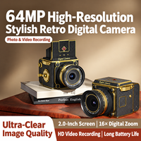 Kamera Digital Retro M31 64MP Video 4K Zoom Digital 16X Layar IPS 2.0 Inci Tekstur Kulit Vintage