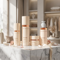 Ensemble de flacons cosmétiques haut de gamme en plastique ABS double couche avec pompe à lotion pour soins de la peau, crème, nettoyant visage