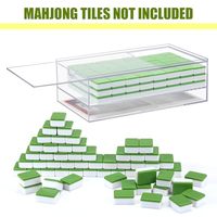 Boîte de rangement pour Mahjong en acrylique transparent avec couvercle coulissant, pour 160 tuiles de style américain, pour le divertissement