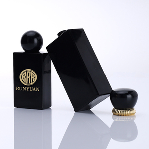 <span class=keywords><strong>Bottiglia</strong></span> di profumo nera lucida all'ingrosso di rettangolo 50ml con la serigrafia o l'oro che timbra il LOGO - Product Image 2