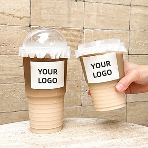 Vasos de Plástico Desechables Resistentes con Tapas, Vasos de Plástico Personalizados con Tapas para Bebidas Frías y Refrescos - Product Image 5