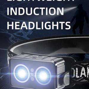 WOSEN Sensor de luz fuerte pesca nocturna Usb recargable fuente de luz de cuatro velocidades sombreros de trabajo portátiles faros de conducción nocturna - Product Image 4