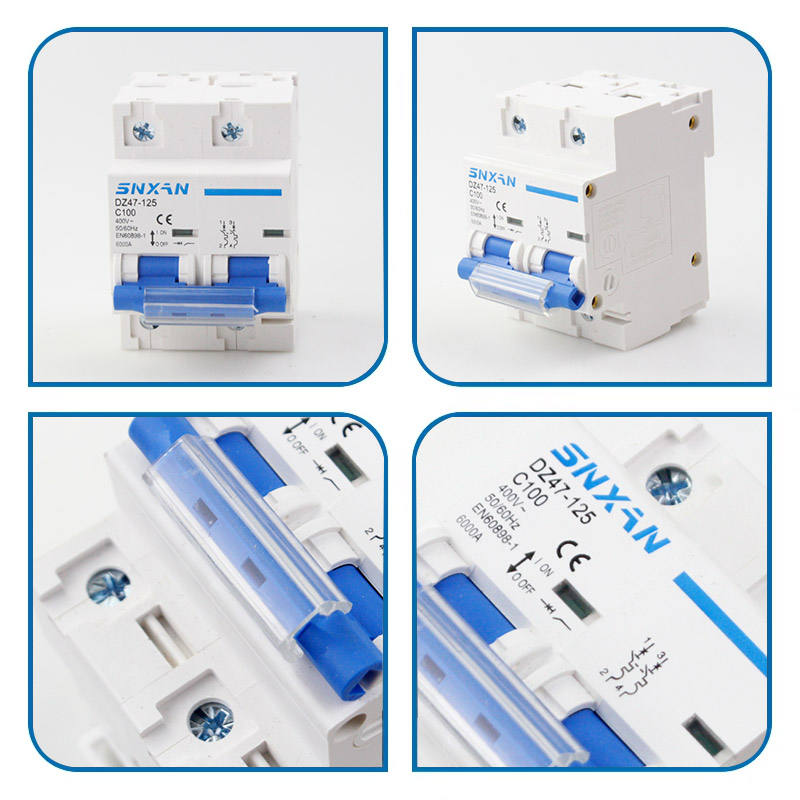 Durable Electronic DZ47 - High Double Breakpoint Customizable Wholesale 2P 100A AC 400V DZ47-125 Factory Price Air Switch