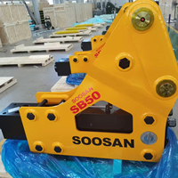 Ciseaux hydrauliques latéraux SOOSAN SB50, burin de 100 mm, accessoire de marteau pour excavatrice de 9 à 16 tonnes