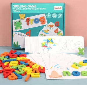 Giochi di Scramble di Parole 26 Lettere dell'Alfabeto Inglese Apprendimento Precoce Esercizi di Ortografia per Bambini Giocattoli in Legno - Product Image 2