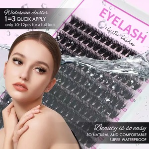 <span class=keywords><strong>Kit</strong></span> de <span class=keywords><strong>faux</strong></span> <span class=keywords><strong>cils</strong></span> en grappe 80D personnalisés 10-18mm, extensions de <span class=keywords><strong>cils</strong></span> individuels DIY, <span class=keywords><strong>cils</strong></span> en <span class=keywords><strong>faux</strong></span> vison dense effet wispy courbure D, auto-greffables - Product Image 2