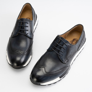 Chaussures habillées en cuir véritable pour hommes, style Oxford, bout rond, à lacets, confortables pour le bureau, collection automne - Product Image 5