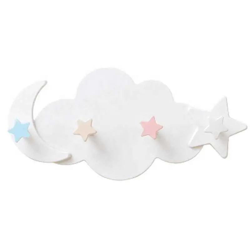 2 Stuks Leuke Cloud Star Moon Muur Deur Haak Badkamer Slaapkamer Hanger Holder Home Decor