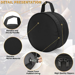 กระเป๋ากลองทอมฟอร์ดหนาสีดำแบบกำหนดเองกระเป๋าใส่ดรัมแบบมีแผ่นรองสำหรับเดินทางกระเป๋าถือทรงกลมมีแผ่นรองกันกระแทก - Product Image 4