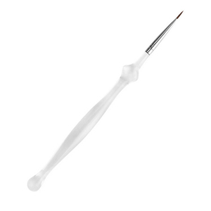 Pinceau liner pour nail art en nylon avec manche en acrylique transparent, pointe très fine à ferrule sertie, pour peinture au gel - Product Image 3