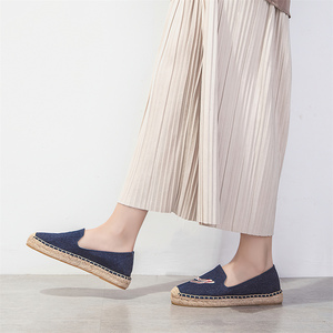 Espadrillas da Donna in Tela con Ricamo a Tema Cibo, Motivo Solido, Antiscivolo, Traspiranti, con Suola Spessa, Slip-On - Product Image 5