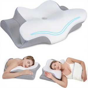 Cuscino Cervicale PAYHUIN in Memory Foam con Rivestimento in Seta Ghiaccio, Ergonomico, Regolabile a 2 Altezze, Traspirante, Supporto per il Collo - Product Image 1