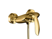 Robinets de douche à poignée unique muraux en laiton pour bain Mélangeur d'eau chaude et froide avec motif de pulvérisation de pluie Finition brossée pour hôtels