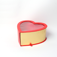 Caja de Regalo en Forma de Corazón con Ventana, Impresión a Color, Hecha de Cartón Resistente
