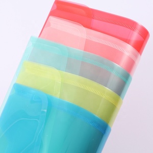 Foska Sobres de plástico Macaron Color A4 Tamaño carta Carpetas de archivos Carpetas de documentos transparentes Sobres de archivos con capacidad a granel - Product Image 2