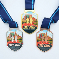 Médaille de course sportive personnalisée en alliage de zinc plaqué argent 3D pour marathon, triathlon, course à pied 3k 5k, prix d'usine en gros sur mesure