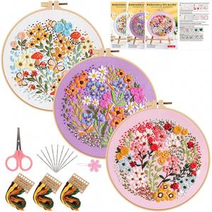 Kits de Bordado Floral Hechos a Mano, Manualidades Bordadas DIY, Regalos Creativos, Punto de Cruz, Aguja Mágica, Kits de Arte de Bordado Floral Personalizados - Product Image 1