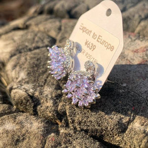 Моне сад лебедь/Изысканный трехмерный светло-фиолетовый кристалл лебедь серьги, легкий роскошный стиль, маленькие и уникальные - Product Image 4