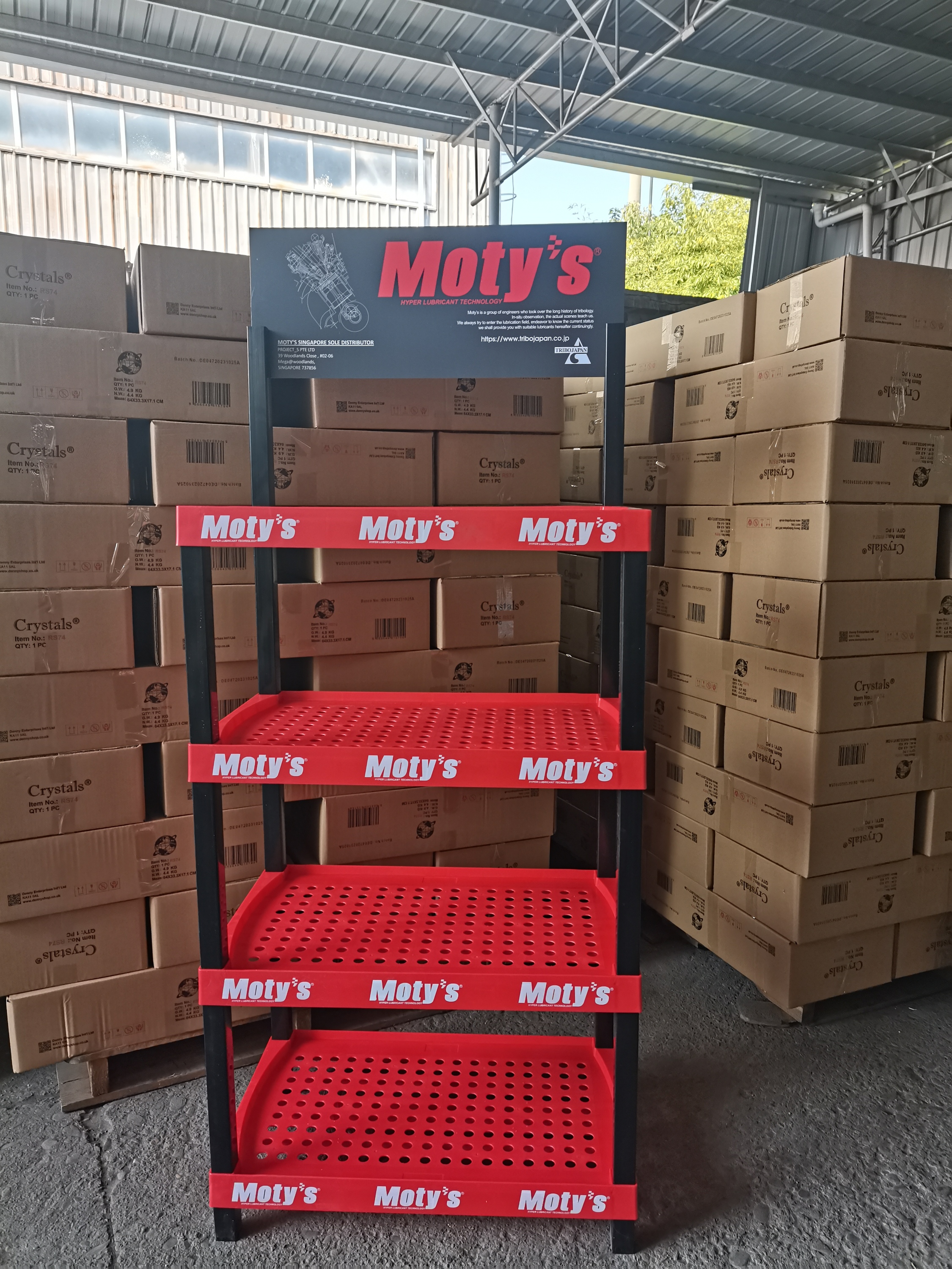 Beviis Custom Modern PVC Foam Board Floor Standing Display Stands for Motor Oil & Water Bottles Supermarket Use — view 3