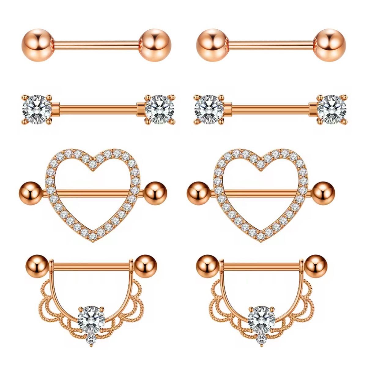 Rose gold 8PCS