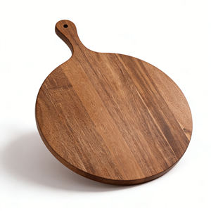 Planche à découper ronde en <span class=keywords><strong>bois</strong></span> d'acacia, planche de service en <span class=keywords><strong>bois</strong></span> écologique pour steak, pizza, fromage, préparation des aliments en cuisine - Product Image 2