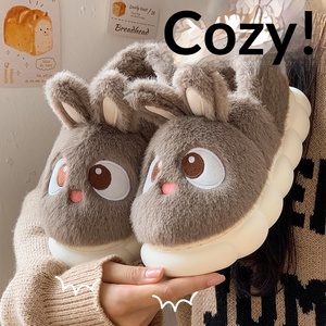 Fabricante Chino, Pantuflas <span class=keywords><strong>de</strong></span> Invierno para Niñas, Cálidas, <span class=keywords><strong>de</strong></span> Felpa, con Suela Gruesa <span class=keywords><strong>de</strong></span> Conejo, Duraderas, para el Hogar - Product Image 3