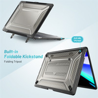 Casing cangkang buram TPU PC keras tahan guncangan, pelindung Laptop dudukan dapat dilipat untuk MacBook Pro 16