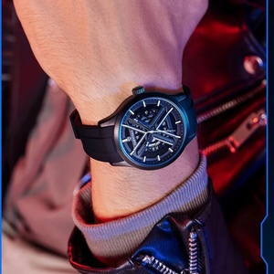 FAIRWHALE 6190 Automatic Movement Casual Calendar Men <b>Watch</b> Vintage Round <b>Mechanical</b> <b>Watch</b> for Men Orange Silicone Strap Reloj - Product Image 6
