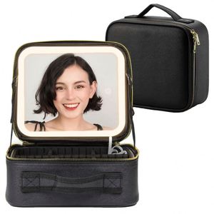 BSCI Factory Manufacturers Custom Large Waterproof Nylon Zipper Travel <b>Make</b> <b>up</b> Hard Case Makeup Pouch Cosmetic <b>Bag</b> With Light <b>up</b> - Product Image 1