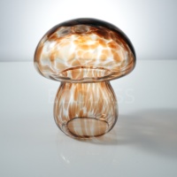 Lampe de chevet BO-GLASS, style moderne asiatique, lampe de chevet postmoderne en forme de champignon, abat-jour en verre ovale fait à la main, écologique, pour l'intérieur