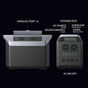 Station d'alimentation solaire portable Eco 2400w Flow Delta 2 Max Générateur solaire de camping - Product Image 6
