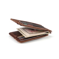 Portefeuille en cuir pour homme 2023, blocage RFID, fin, poche avant, minimaliste, portefeuille fin avec pince à billets en métal