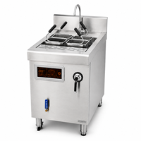 Cuiseur à pâtes professionnel à induction en acier inoxydable SUS304 certifié ETL, 3 brûleurs, 8 kW, 208 V, trois paniers, haute puissance, pour cuisine