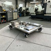 Chariot à plateforme personnalisé en acier inoxydable 201, à quatre roues, silencieux, petit chariot à plateau basculant, capacité de charge de 200 kg