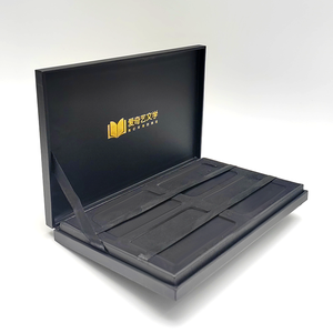 Boîte à bijoux en papier avec couvercle amovible d'estampage de feuille d'or rigide de luxe avec logo personnalisé Boîte d'emballage cosmétique personnalisée - Product Image 1