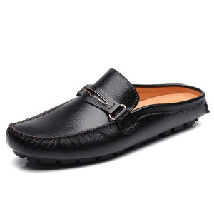 Mocasines de Cuero Genuino de Alta Calidad para Hombre, Estilo Mule sin Talón, con Puntera Cubierta, Fabricados en Fábrica - Product Image 6