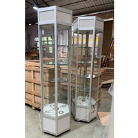 Sechseckige rotierende Glas vitrine/rotierende Uhren boxen Vitrine/Schmuck geschäfte Interior Showcase Counter Design