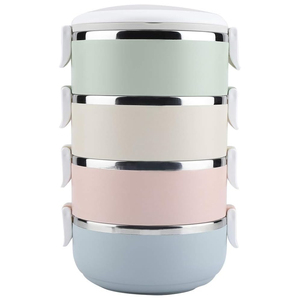 Factory Stainless Steel Tiffin <b>Box</b> for Kids Adults Foldable Eco-Friendly Bento Lunch <b>Box</b> 700-2800ml Capacity for Indoor/Outdoor - Product Image 1