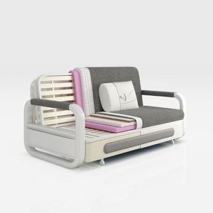 Copridivano a 3 Posti Grigio per Arredamento Casa, Divano Letto Multifunzionale in Schiuma e Ferro per Soggiorno - Product Image 5